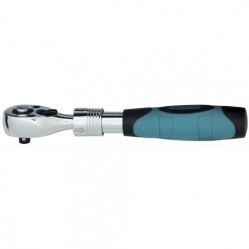 Ключ-трещотка телескопический Gross 1/4", 150-200 мм, CrV, хромир., 2-х комп. рукоятка  картинка
